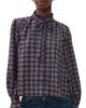 ASTR the Label ASTR the Label Alyssa Ruffle Collar Top Eggplant Plaid - 1