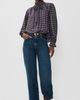 ASTR the Label ASTR the Label Alyssa Ruffle Collar Top Eggplant Plaid - 5