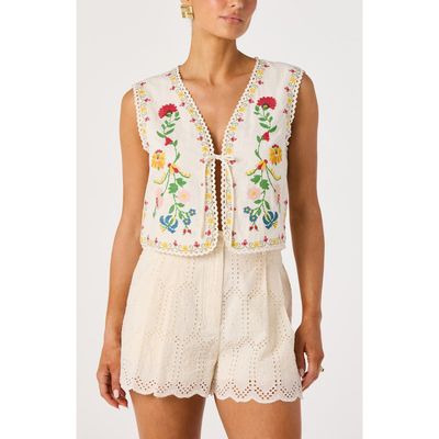 ASTR the Label ASTR the Label Amina Floral Cross Stitch Vest
