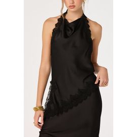ASTR the Label ASTR the Label Amira Lace Trim Cowl Neck Satin Top