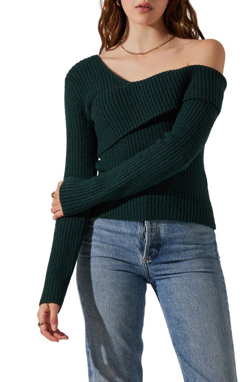 ASTR the Label ASTR the Label Asymmetric Foldover One-Shoulder Rib Sweater