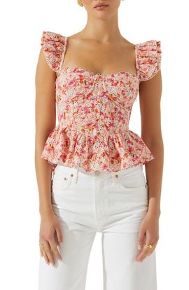 ASTR the Label ASTR the Label Baylin Floral Peplum Top