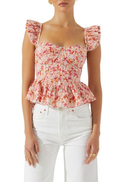 ASTR the Label ASTR the Label Baylin Floral Peplum Top