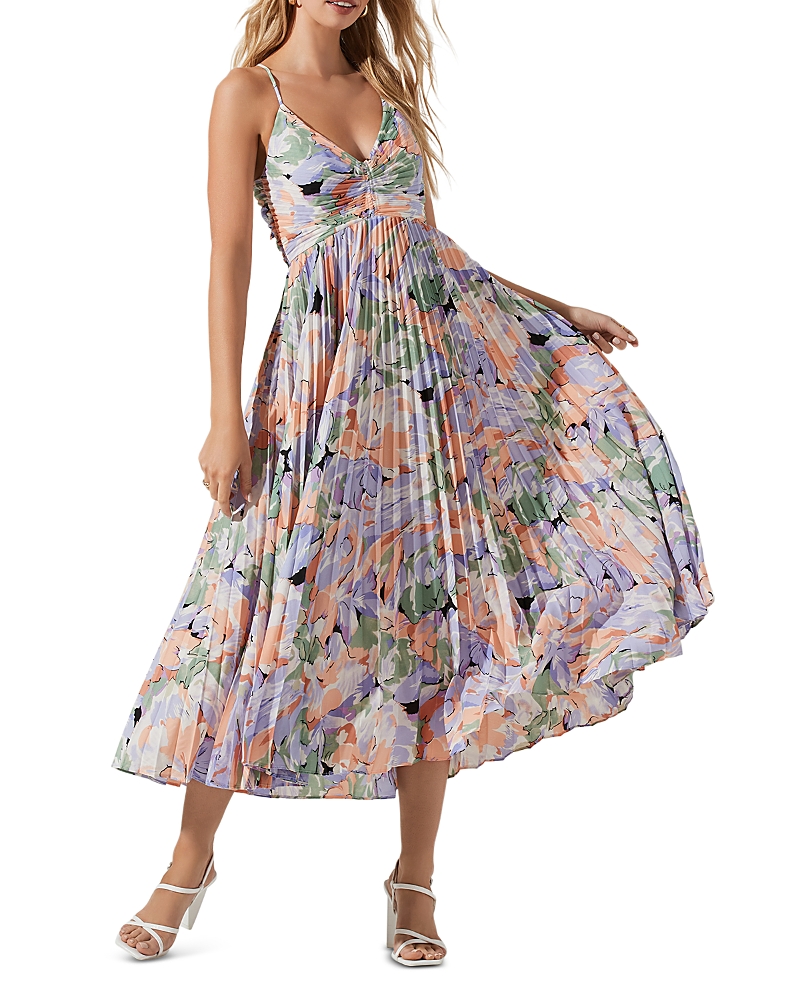 blythe pleated dress astr the label Blythe Metallic Plisse Midi Dress
