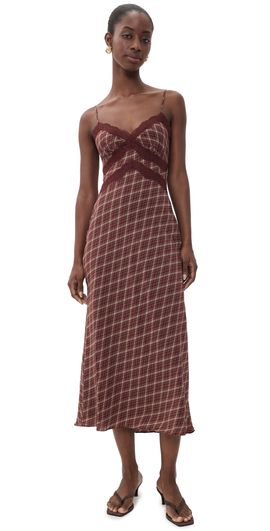 ASTR the Label ASTR the Label Carin Dress Wine Plaid