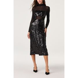 ASTR the Label ASTR the Label Daja Sequined Mock Neck Long Sleeve Midi Dress