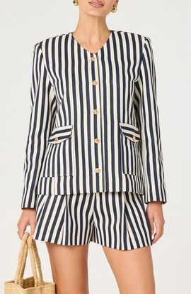 ASTR the Label ASTR the Label Danae Stripe Denim Jacket