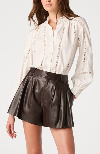 Astr The Label Edith Lace Detail Button-Up Shirt