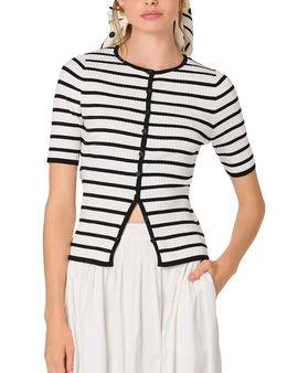 Astr The Label Astr the Label Henrie Crewneck Cardigan Sweater