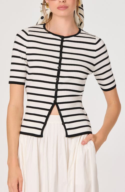 ASTR the Label ASTR the Label Henrie Stripe Button-Up Sweater