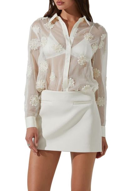 ASTR the Label ASTR the Label Ioannis Floral Appliqué Button-Up Shirt