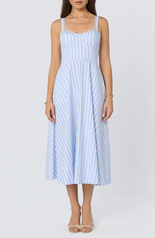 ASTR the Label ASTR the Label Isabela Stripe Sweetheart Neck Midi Dress