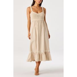 ASTR the Label ASTR the Label Jacquelin Mixed Media Back Cutout Midi Dress