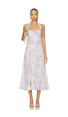 halter neck dinner dress Adrianna Papell Beaded Detail Halter Midi Sheath Dress main image 1