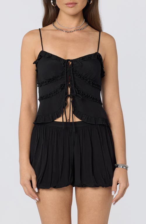 ASTR the Label ASTR the Label Kailey Tie Front Ruffle Trim Top
