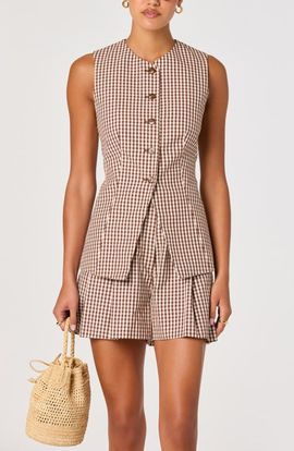 ASTR the Label ASTR the Label Karan Check Cotton Vest
