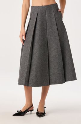 ASTR the Label ASTR the Label Kelsie Pleated Wool Blend Midi Skirt