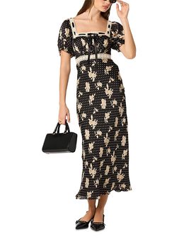 Astr The Label Astr the Label Kim Crochet Trim Square Neck Dress