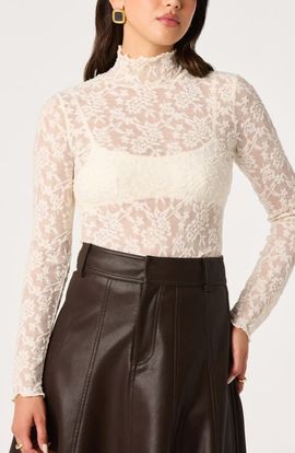 ASTR the Label ASTR the Label Kyra Mock Neck Lace Top
