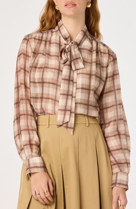 ASTR the Label ASTR the Label Mabry Tie Neck Long Sleeve Top