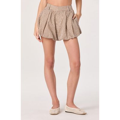 ASTR the Label ASTR the Label Margeen Cotton Gingham Bubble Shorts