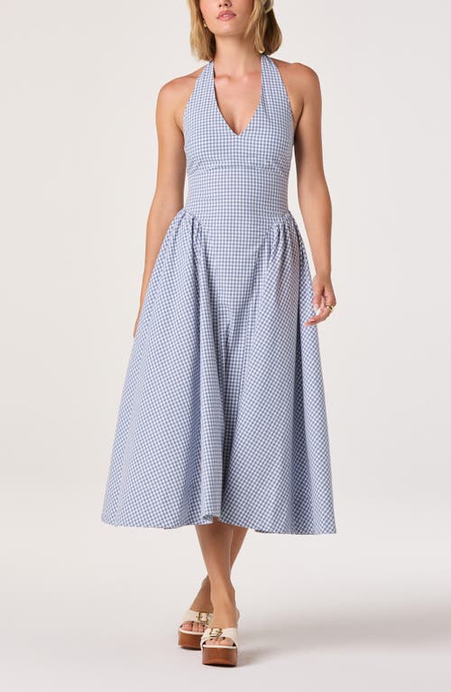 ASTR the Label ASTR the Label Meana Gingham Halter Neck Drop Waist Midi Dress