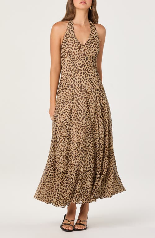 ASTR the Label ASTR the Label Myra Cheetah Print Halter Neck Midi Dress 