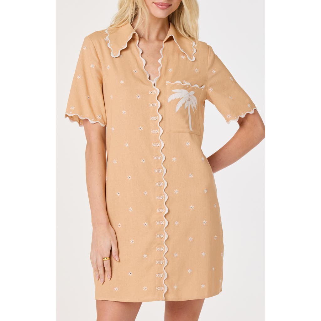 ASTR the Label ASTR the Label Noelle Scallop Trim Shirtdress