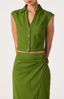 ASTR the Label ASTR the Label Onyx Buttoned Top
