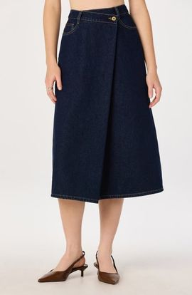 ASTR the Label ASTR the Label Pearl Denim Midi Skirt 