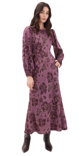 ASTR the Label ASTR the Label Quinn Dress Plum Floral