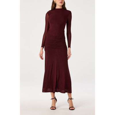 ASTR the Label ASTR the Label Romy Mock Neck Ruched Midi Dress