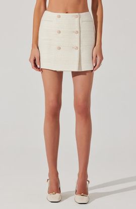 ASTR the Label ASTR the Label Rosario Wool Blend Tweed Wrap Miniskirt
