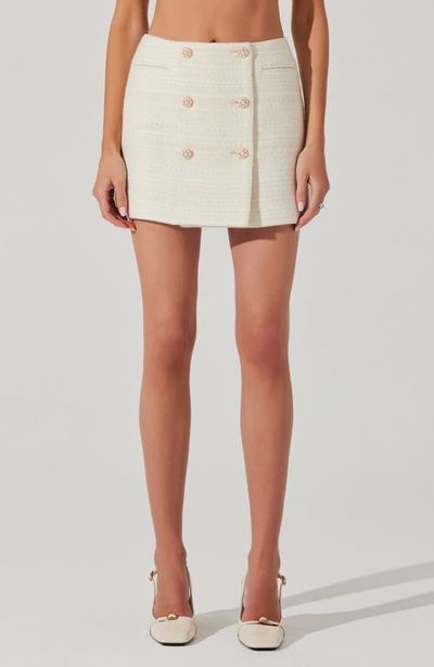ASTR the Label ASTR the Label Rosario Wool Blend Tweed Wrap Miniskirt