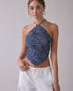 ASTR The Label ASTR The Label Shaniya High Neck Scarf Top in Navy, Women's at Urban Outfitters - 1