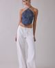 ASTR The Label ASTR The Label Shaniya High Neck Scarf Top in Navy, Women's at Urban Outfitters - 3
