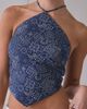 ASTR The Label ASTR The Label Shaniya High Neck Scarf Top in Navy, Women's at Urban Outfitters - 4