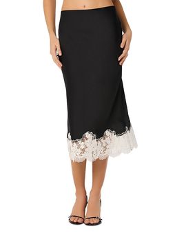 Astr The Label Astr the Label Shantel Lace Trim Satin Skirt