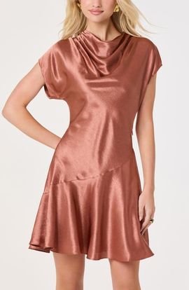 ASTR the Label ASTR the Label Sherrer Cowl Neck Satin Dress