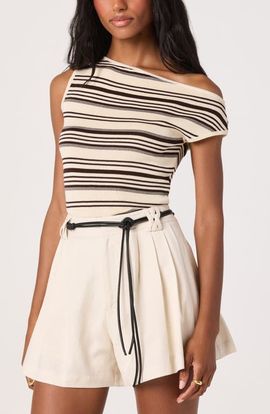 ASTR the Label ASTR the Label Sofia Off the Shoulder Striped Sweater