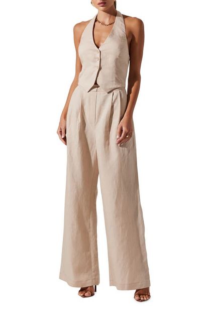 ASTR the Label ASTR the Label Tatum Halter Button Front Jumpsuit