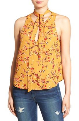ASTR the Label ASTR the Label Tie Neck Print Swing Tank