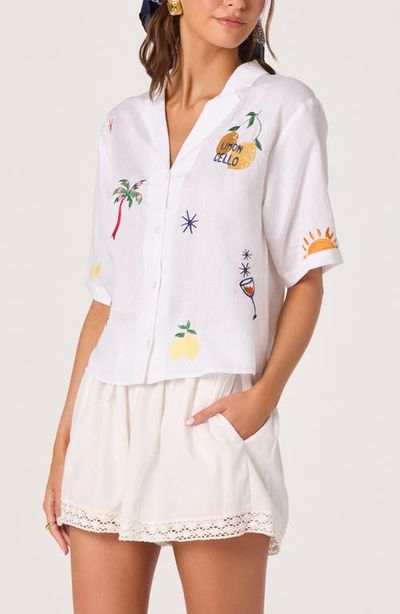 ASTR the Label ASTR the Label Vesa Embroidered Detail Button-Up Shirt
