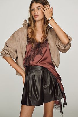 ASTR The Label Atherton Faux-Leather Shorts