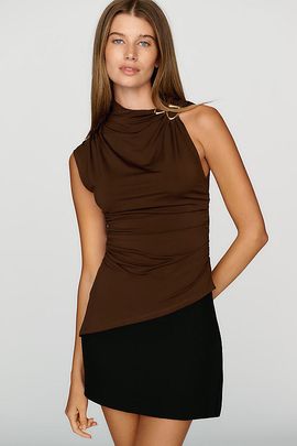 ASTR The Label Mindy Mock Neck Sleeveless Top