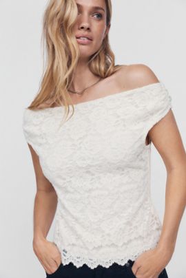 ASTR The Label Myranda Off-Shoulder Lace Top