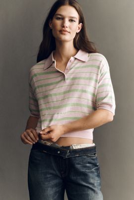 ASTR The Label Scottie Short-Sleeve Polo Sweater