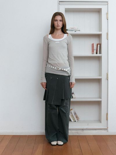 ASURA ATYPICAL RIVET PANTS [CHARCOAL]