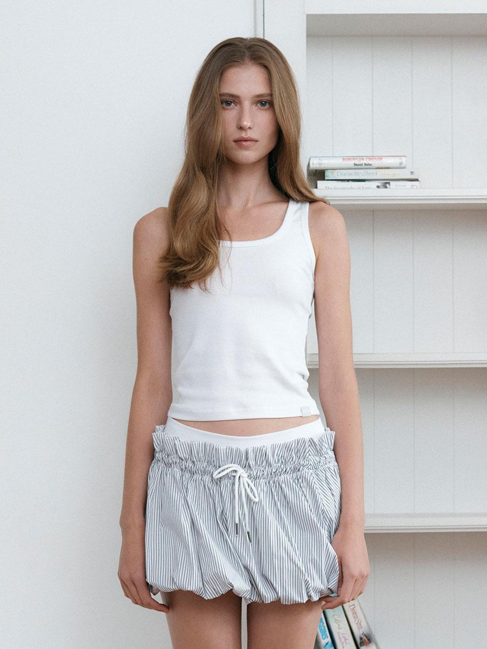 ASURA BASIC U NECK SLEEVELESS TANK (WHITE)