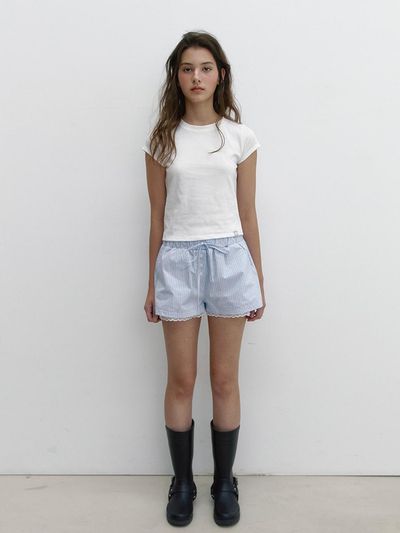 ASURA Button Breeze Shorts (Blue Stripe)